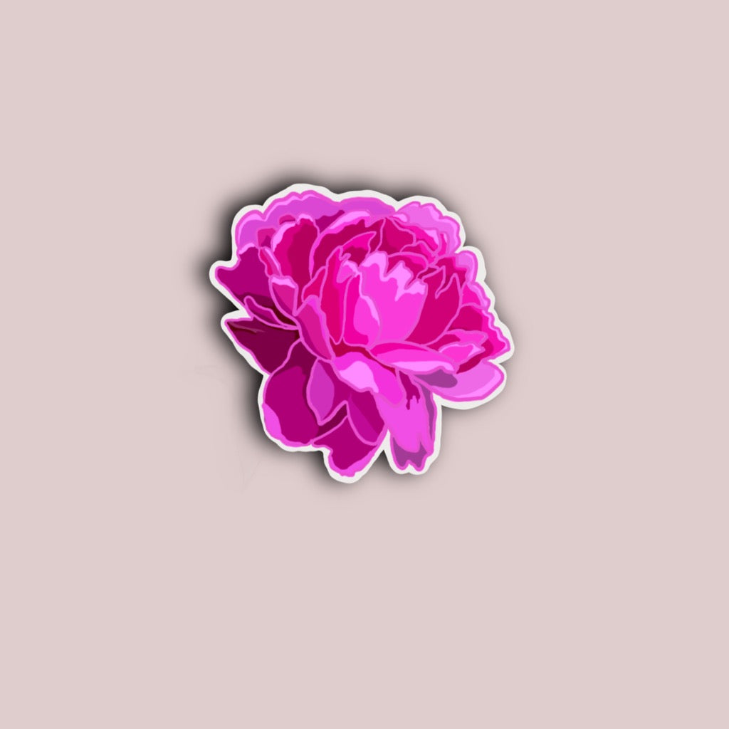 Fuchsia Peony Sticker